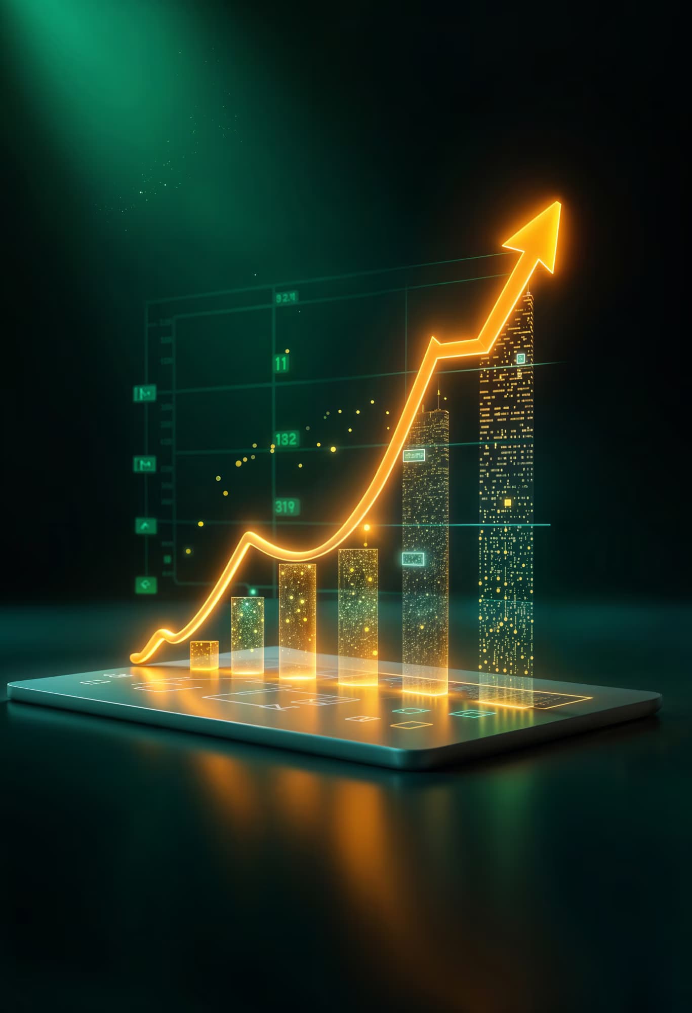 A data visualisation on a screen